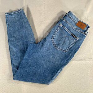 👖 Calvin Klein Jeans High Rise Jegging 30x25 Repreve Blue Skinny Stretch Denim